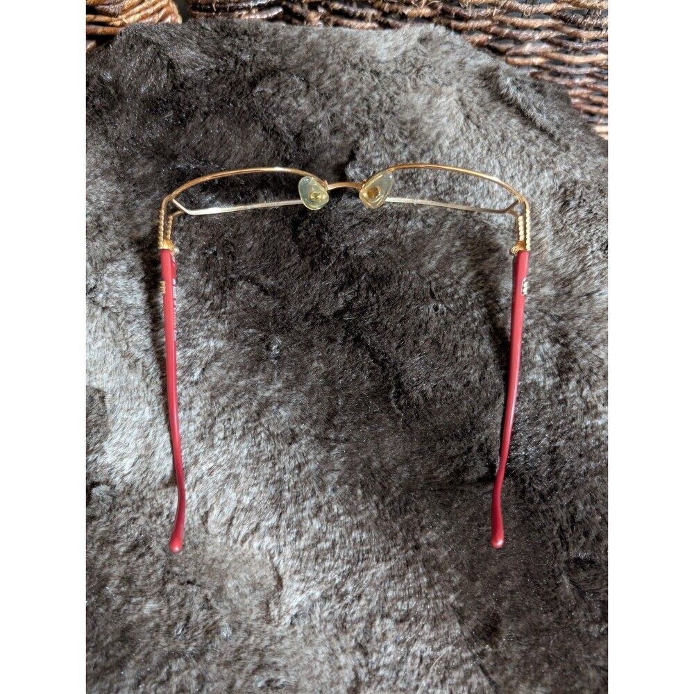Vintage Christian Dior Eyeglasses Frames Red Butterfly Gold Logo Retro Glasses - Picture 14 of 14